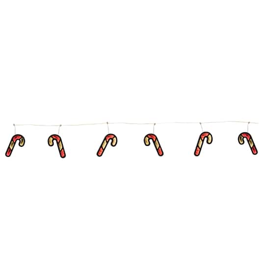 68" Pre-Lit Candy Cane Ekkolight Garland